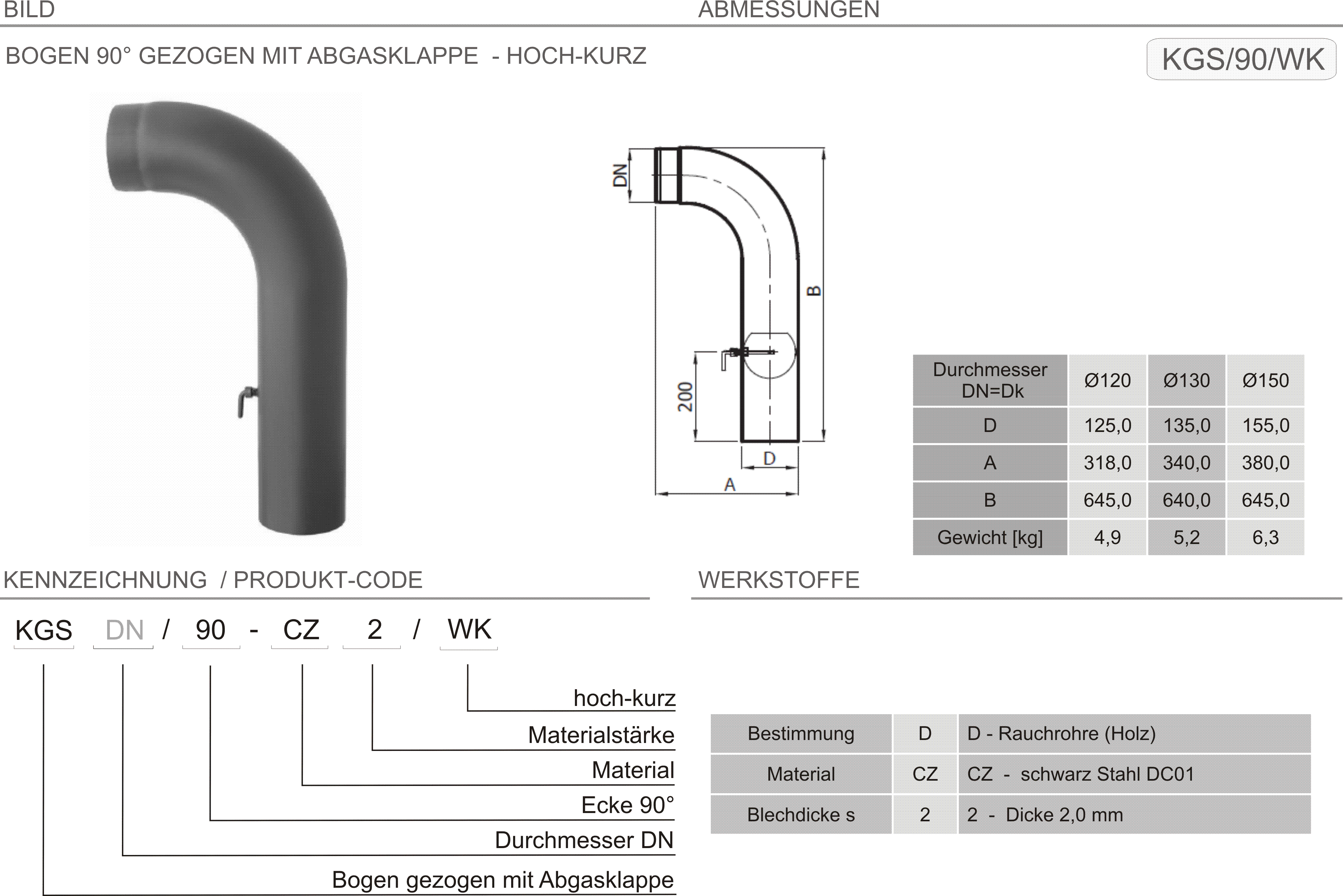 Produkt Beschreibung SPK-KGS90-WK